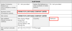 祝贺越美玩具（越南）有限公司快速通过ITS Sedex-4...